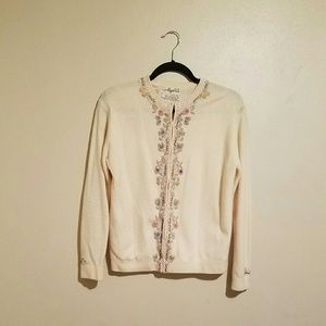 Lambswool, Angora Rabbit Fur Handbeaded Cardigan